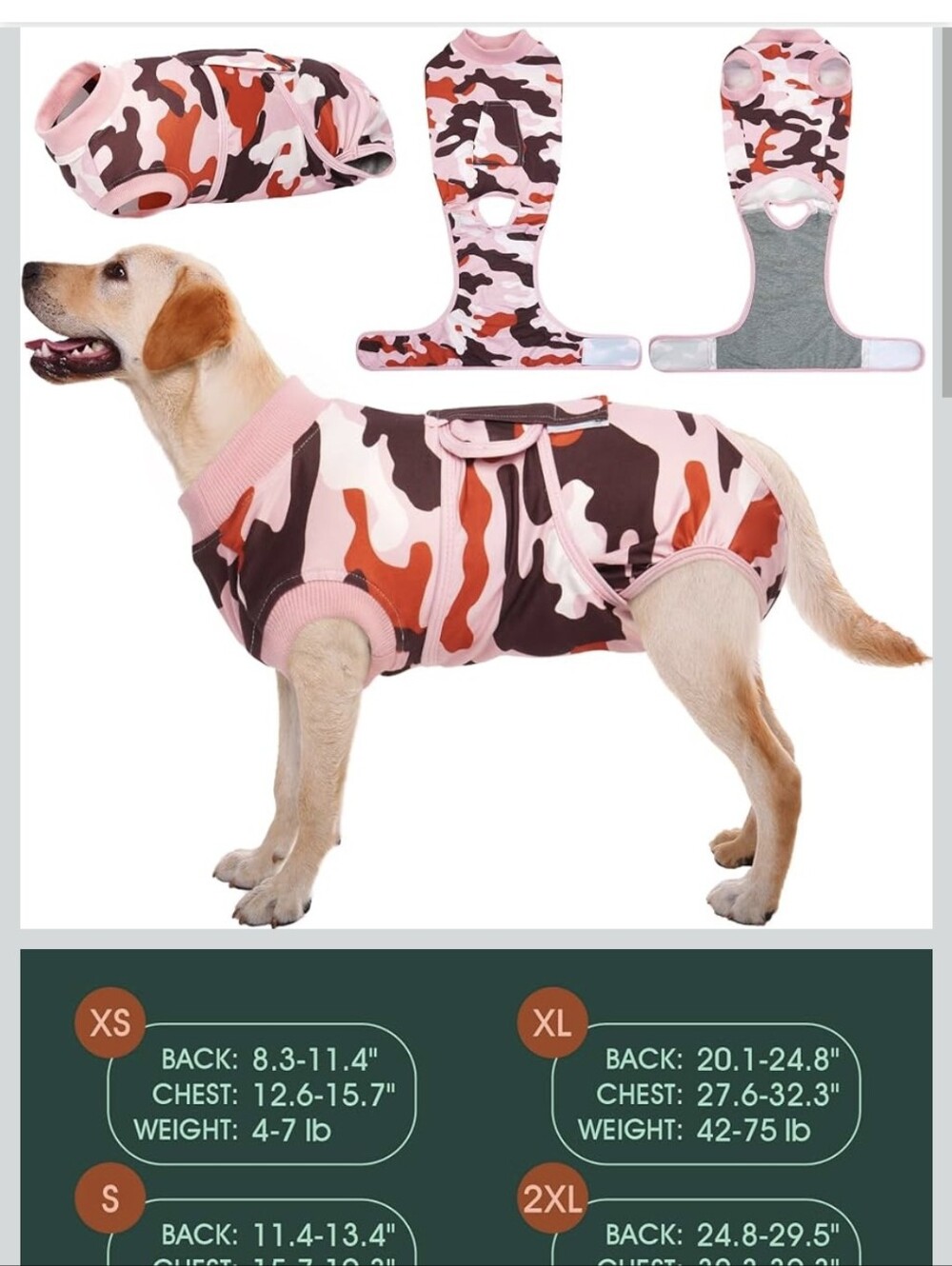Pink Stripped Dog Recovery Vest